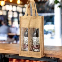 Sac 2 bouteilles vin jute koop Accessoires vin personnalisés